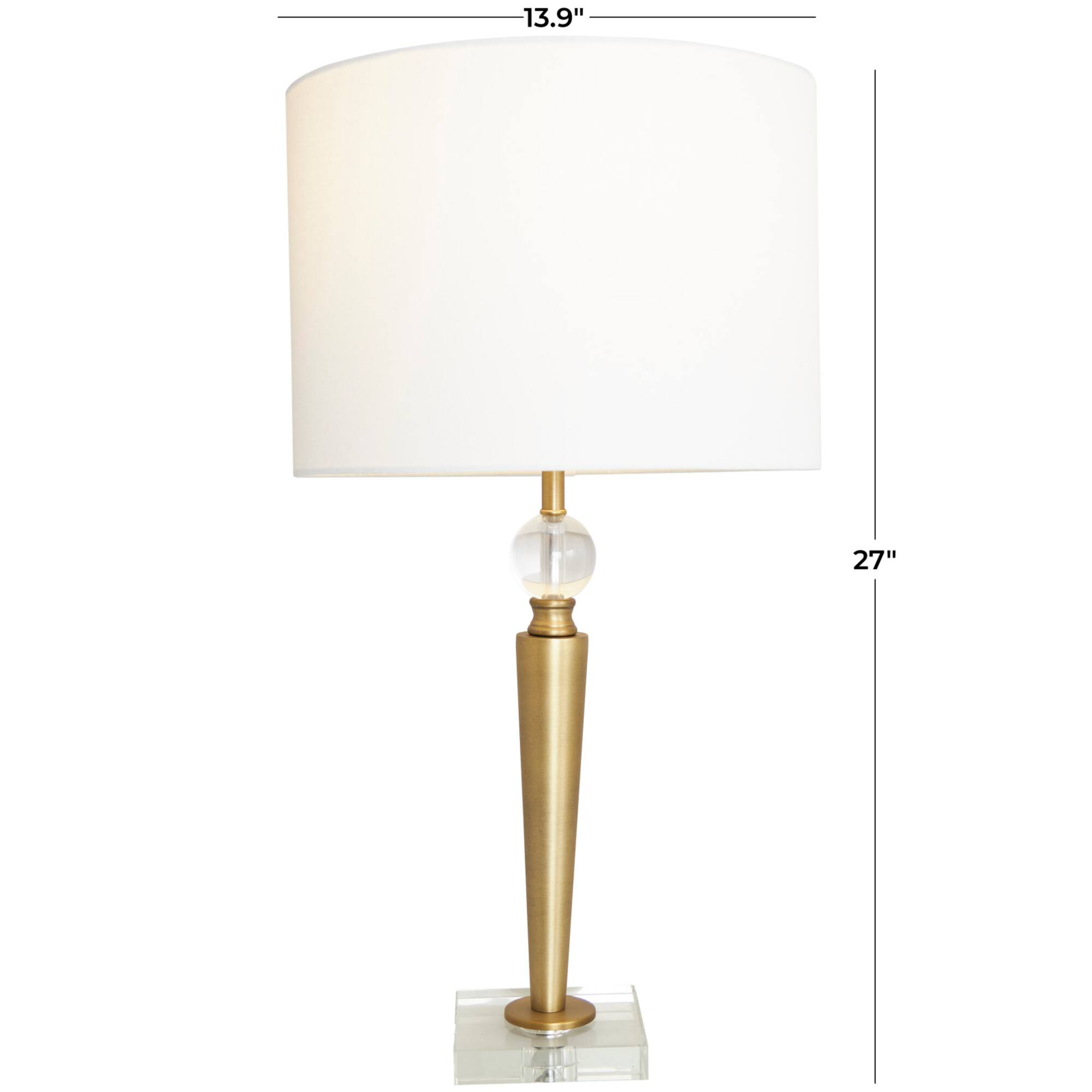 2ft. Gold Metal Inverted Cone Shaped Accent Lamp